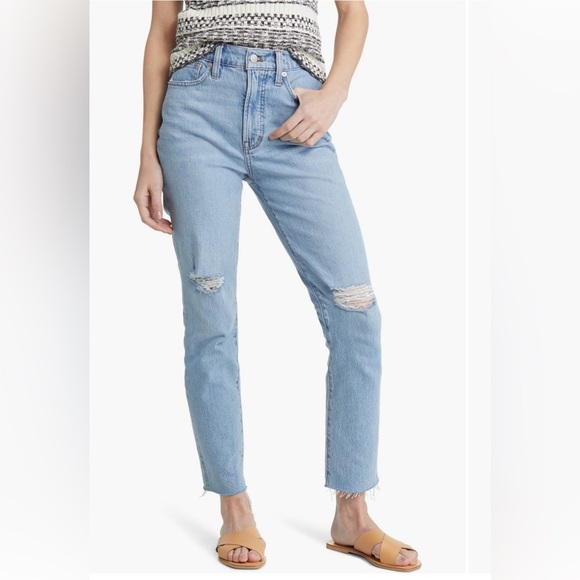 Madewell High Waist Rip Tapered Jeans - Picture 10 of 12